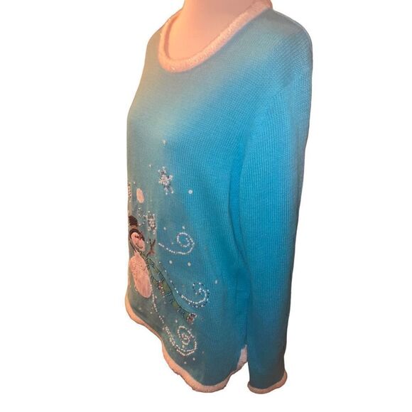 The Quacker Factory Blue Long Sleeve Light Up Long Sleeve Sweater Size - Picture 6 of 10